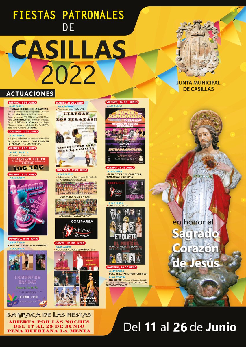 Fiestas patronales en honor al Sagrado Corazón de Jesús 2022 Casillas